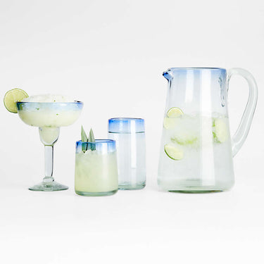 Pacifico Blue Rim Margarita Glass